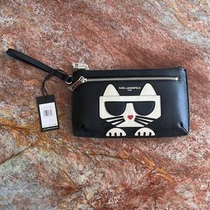 Karl Lagerfeld Car Print Clutch with handle. Brand new with tags, never used.